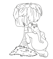 Een kleurplaat van  horton hears a who